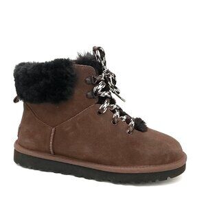 NEW UGG Classic Mini Alpine Boots Womens 8 Chocolate Brown Suede